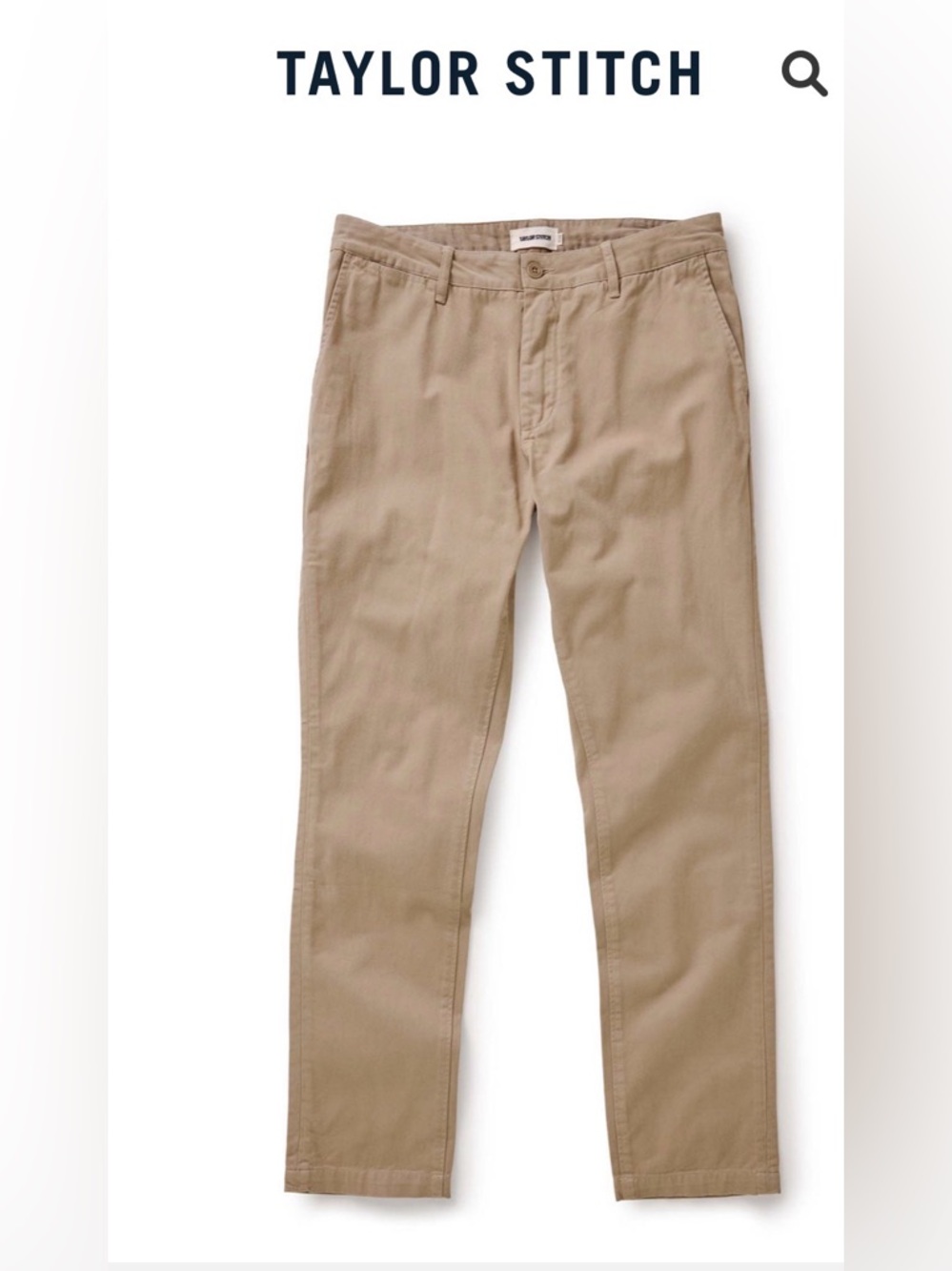 Taylor Stitch Slim Foundation Pant Khaki 29x31 actual